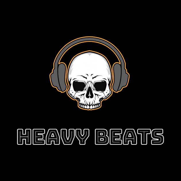 Skull with Grey Headphones by Heavy Beats