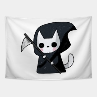 Grim reaper cat drawing Tapestry