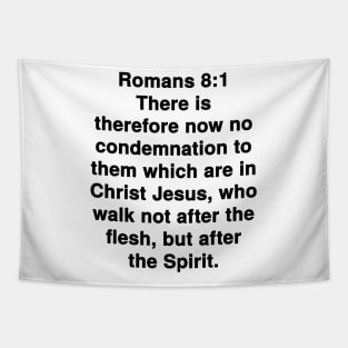 Romans 8:1 King James Version (KJV) Bible Verse Typography Tapestry