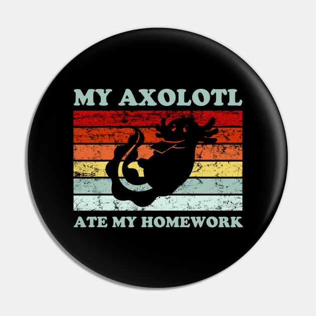 My Axolotl Ate My Homework Cute Axolotl Owner Pin by LolaGardner Designs