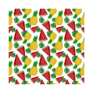 Watermelon and pineapple pattern T-Shirt