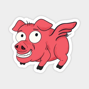 Pig Wings Retro Cartoon Funny Flying Piglet BBQ Magnet