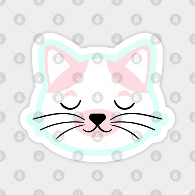 Nursery decor Cute cat face for newborns Magnet by Syressence