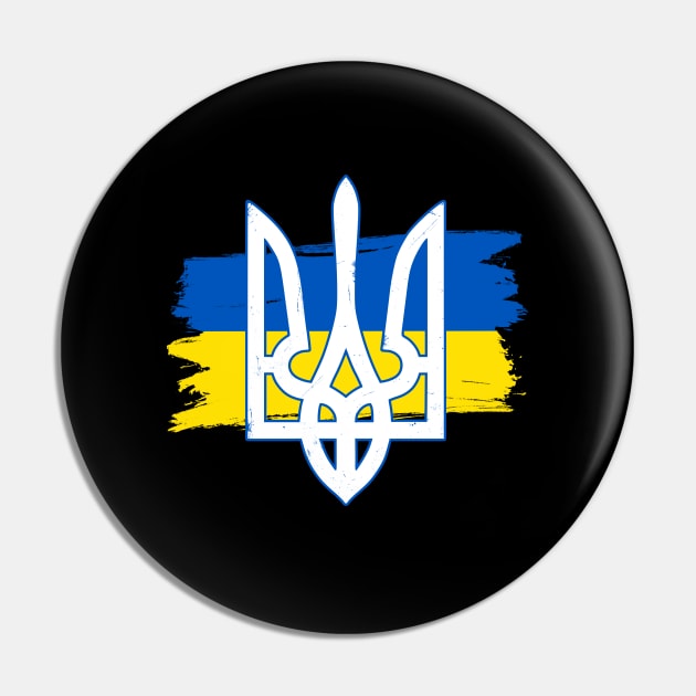 Ukraine Trident - Ukraine Flag Symbol Pin by Yasna