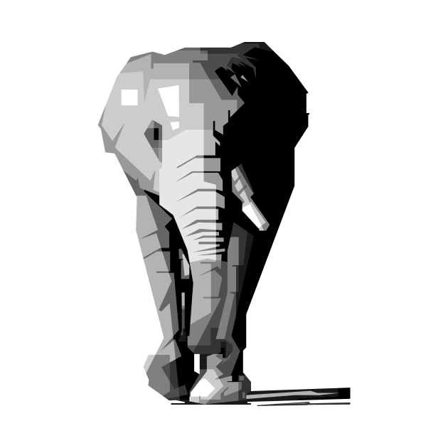 elephant grayscale by Rizkydwi