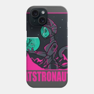 Catstronaut holding a fish Phone Case