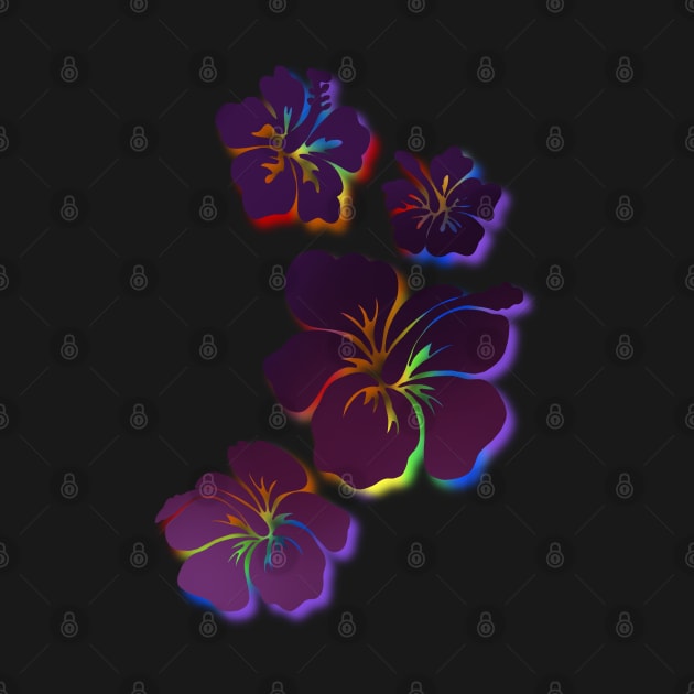 Hibiscus purples with rainbow accent by Danispolez_illustrations