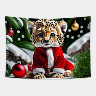 Santa Baby Cheetah Tapestry