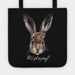 RABBITS "R U playing?" (white letters) Tote