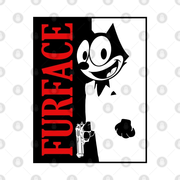 Felix the Cat - Furface parody 2.0 (for light tees) by KERZILLA