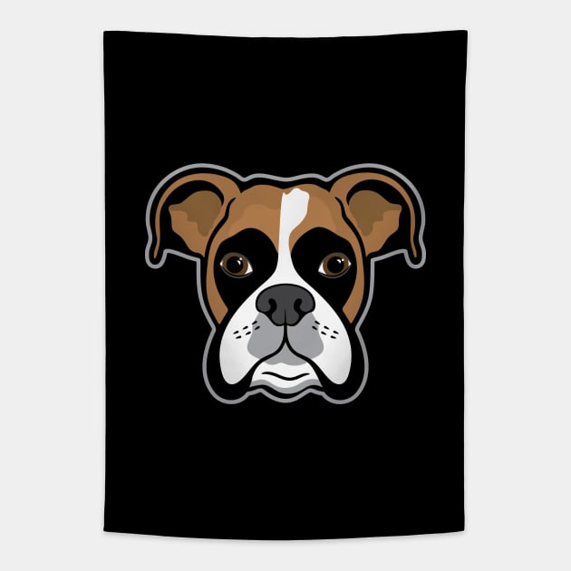 Boxer Dog Face Tapestry by Purrsnickitty Design