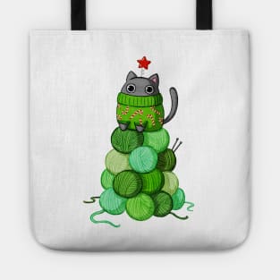 Cat Christmas Tree Tote