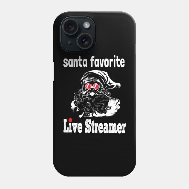 Live-streaming Tee Funny Santa online streamer Gamer Xmas Phone Case by NIKA13