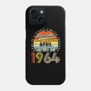Awesome Since April 1964 Vintage 59th Birthday Phone Case