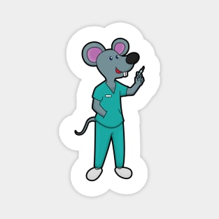 Mouse as Nurse at Vaccination with Syringe Magnet