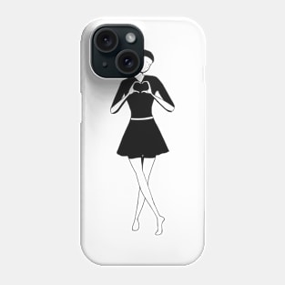 Lady showing heart hands Phone Case