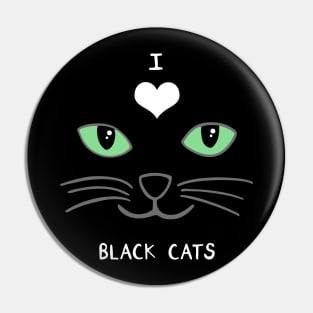 I Love Black Cats Pin