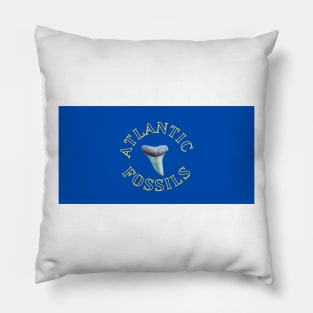 Royal Blue and Gold Nautical Light Blue Atlantic Fossils Shark Tooth Print Pillow