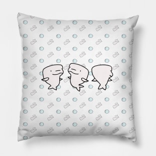 CUTE ANIMAL BELUGA WHALE WITH BACKGROUND ACCESSORIES VER Pillow