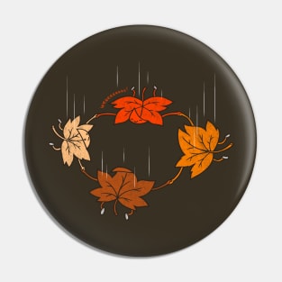 Funny Cute Kawaii Fall Season Autumn Leaves Extreme Sports Free Falling Skydiving Cartoon Pin