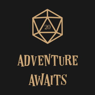 Funny Misadventure Awaits D20 Dice Tabletop RPG T-Shirt