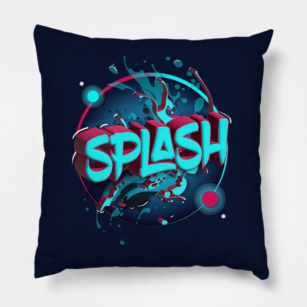 The Splash Circle Pillow by euiarts