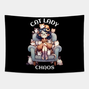 Crazy Cat Lady Funny Design for Cat Mom's and Animal Lovers Tapestry