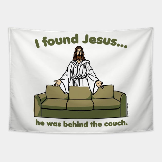 JESUS COUCH Tapestry by toddgoldmanart