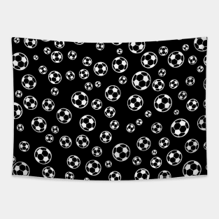 Inverse Football / Soccer Colors Ball Seamless Pattern Tapestry