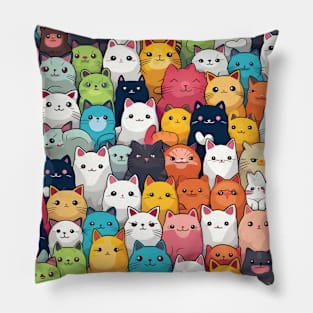 Furry Cuteness: 101 Kawaii Cats in Pastel Paradise Pillow