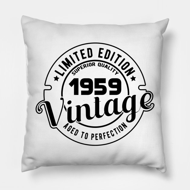 1959 VINTAGE - 62Th BIRTHDAY GIFT Pillow by KC Happy Shop