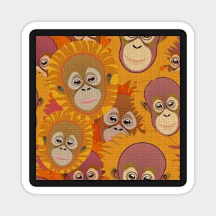 Orangutan baby faces surface design Magnet