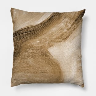 Abstract Oil Painting Eggshell Pastel Brown 1c2 Pillow