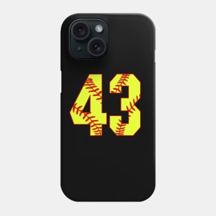 Fastpitch Softball Number 43 #43 Softball Shirt Jersey Uniform Favorite Player Biggest Fan Phone Case