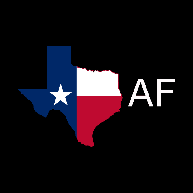 Texas Flag State Outline AF (white) by Big Term Designs