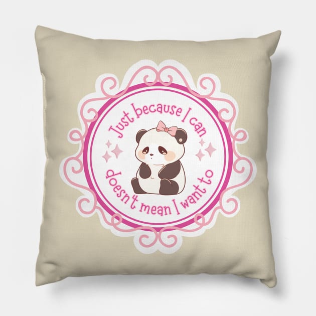 Sad Panda Pillow by hannahrlin