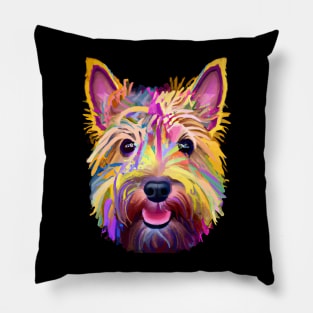 Adorable Cairn Terrier Dog Watercolor Pillow