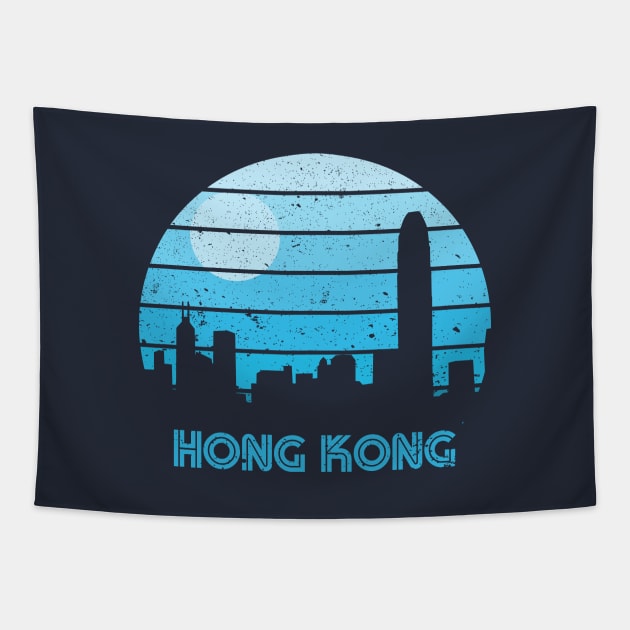 Retro Sunset Hong Kong Tapestry by rojakdesigns