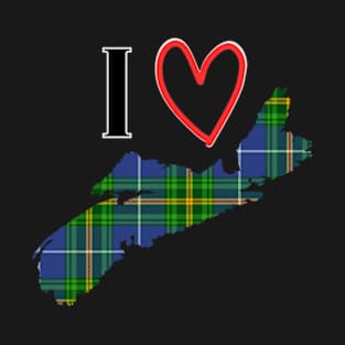 I Love Nova Scotia with Nova Scotia Tartan T-Shirt