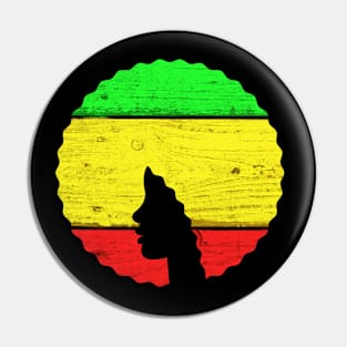 Afro Hair Woman with African Rasta Colors, Black History Pin