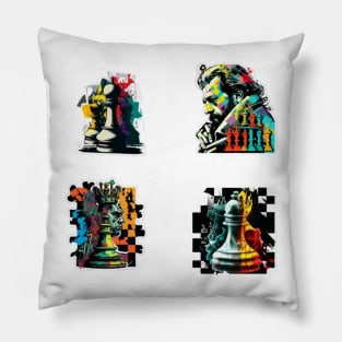 Chess colourful sticker pack Pillow