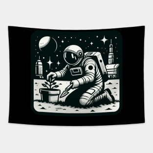 Space Astronaut Gardening On Mars,Aesthetic Galaxy Universe Astronaut Tapestry