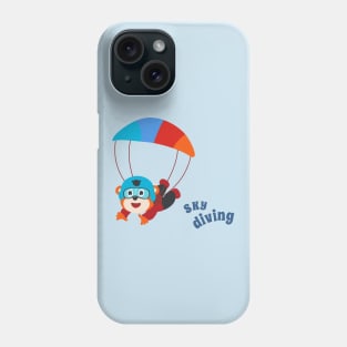 Vector illustration of a cute skydiver. Phone Case