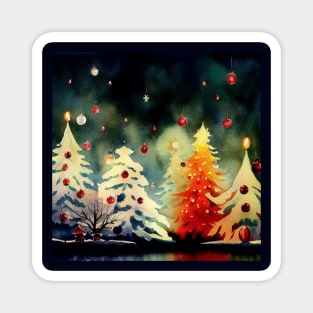 Christmas Trees with Ornaments Magnet