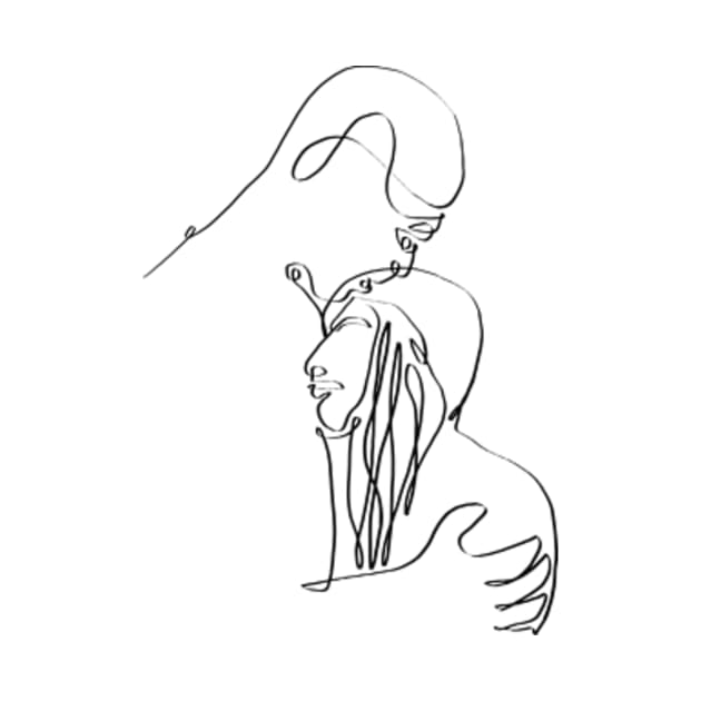 Couple hug one line art by Doodle Intent