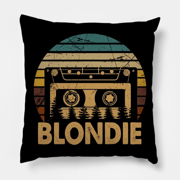 Blondie Retro Name Flowers Limited Edition Classic Styles Pillow by Skateboarding Flaming Skeleton