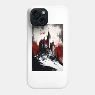 Ink Painting of A Castle On A Hill Phone Case