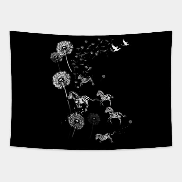 Zebra Delightful Dashes Tapestry by Zombie Girlshop