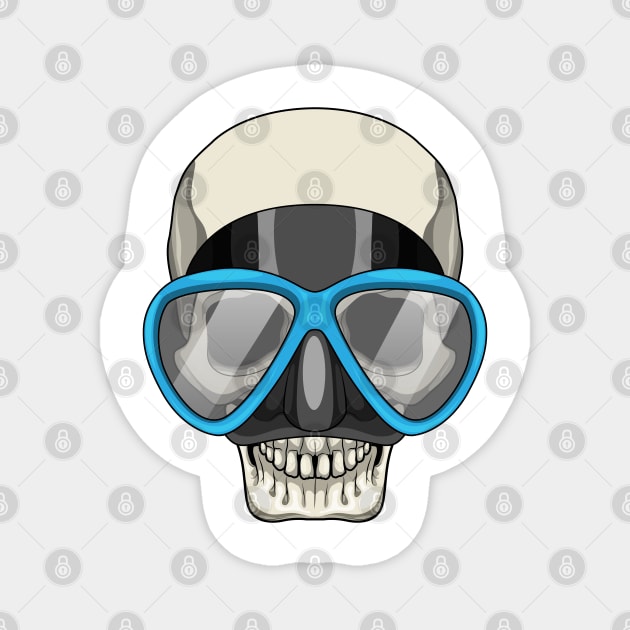 Skull Swimming Swimming goggles Magnet by Markus Schnabel