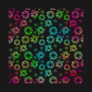 Colorful Repeating Flowers T-Shirt